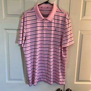 Mens XL Izod Golf shirt pink and blue